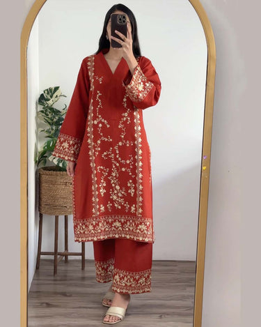 2 Piece Khaddar Embroidered Dress LSK-14